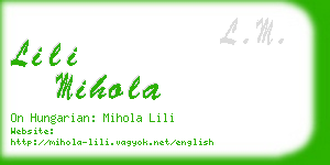 lili mihola business card